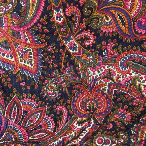 Vintage Paisley Boho Midi Skirt 30" L 24" Waist Cottagecore Flowy No Tag - Picture 3 of 15